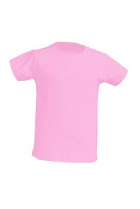 Camiseta infantil manga corta. Costuras laterales. Cuello de lycra. Doble costura en cuello, mangas y bajos. Refuerzo de hombro a hombro. Grey Melange: 85% algodón / 15% poliéster.